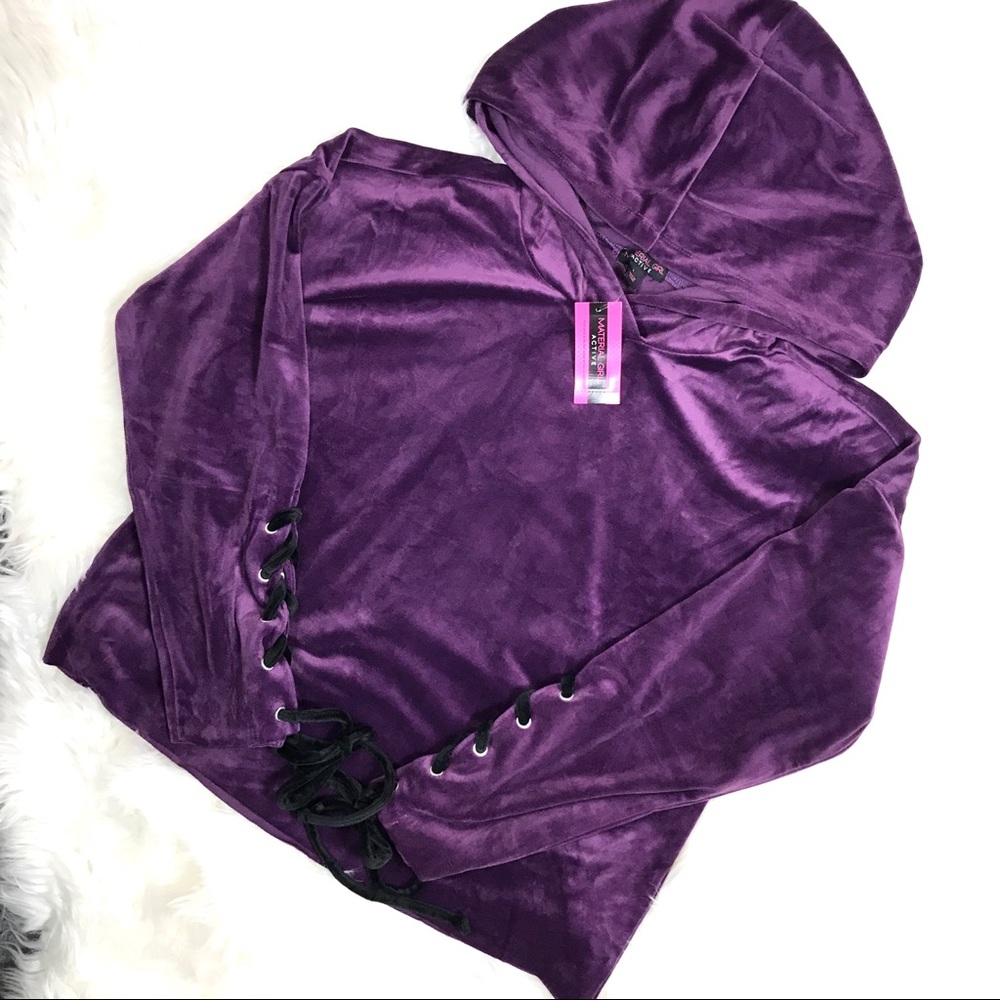 Material Girl Active Velour Pull Over Hoodie